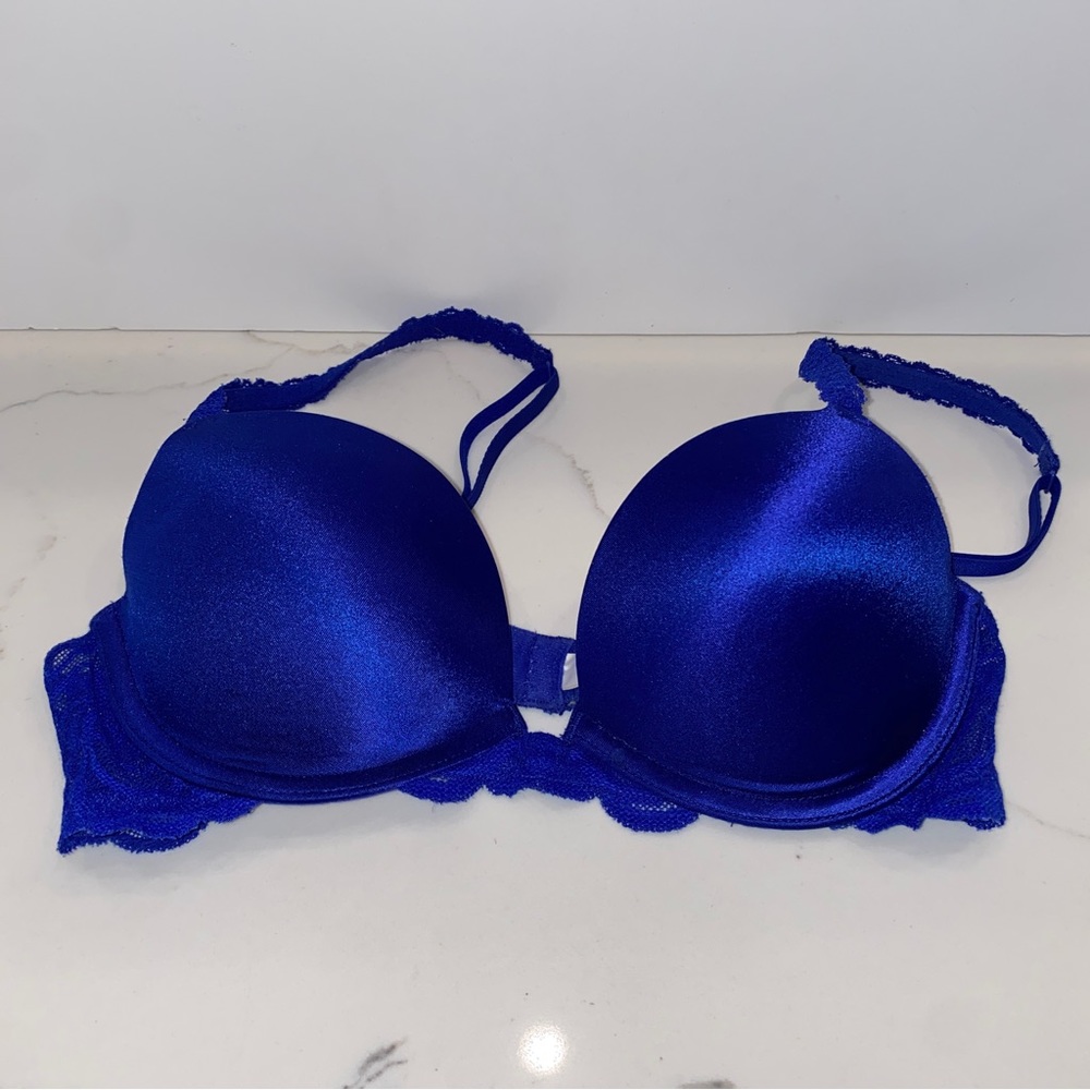 PINK Victoria's Secret Cobalt Royal Blue Push-up Bra 32C